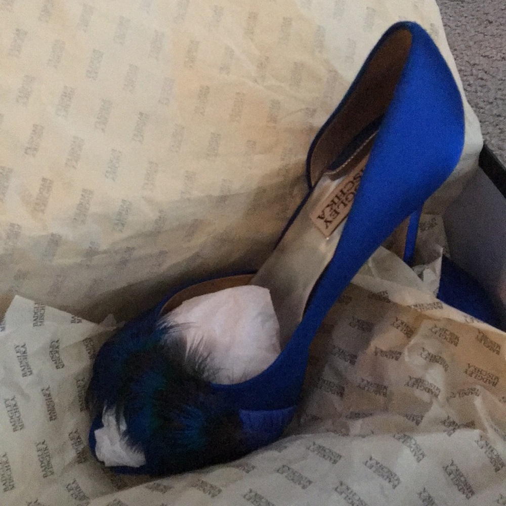 Badgley Mischka Blue Peacock Heels